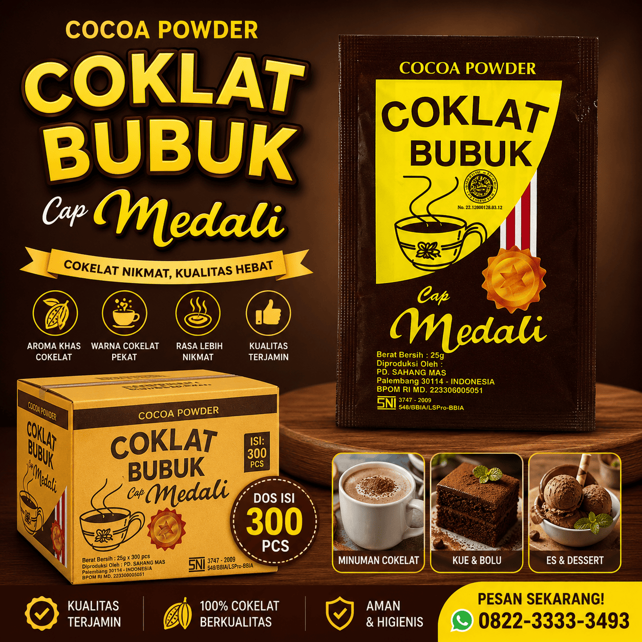 MEDALI COKELAT 25GR(DOS=300)(JUL27)